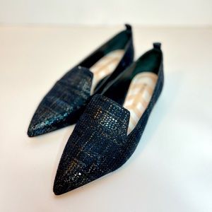 Nicholas Kirkwood Beya Loafers Black Navy Metallic Weave Size 37
